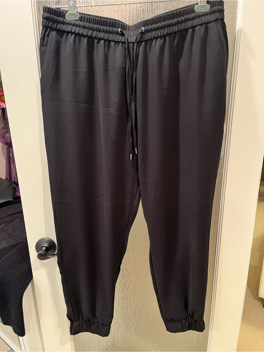 Dressy black Elastic-Waist Jogger Pants